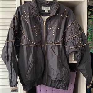 Vintage Black and gold Windbreaker